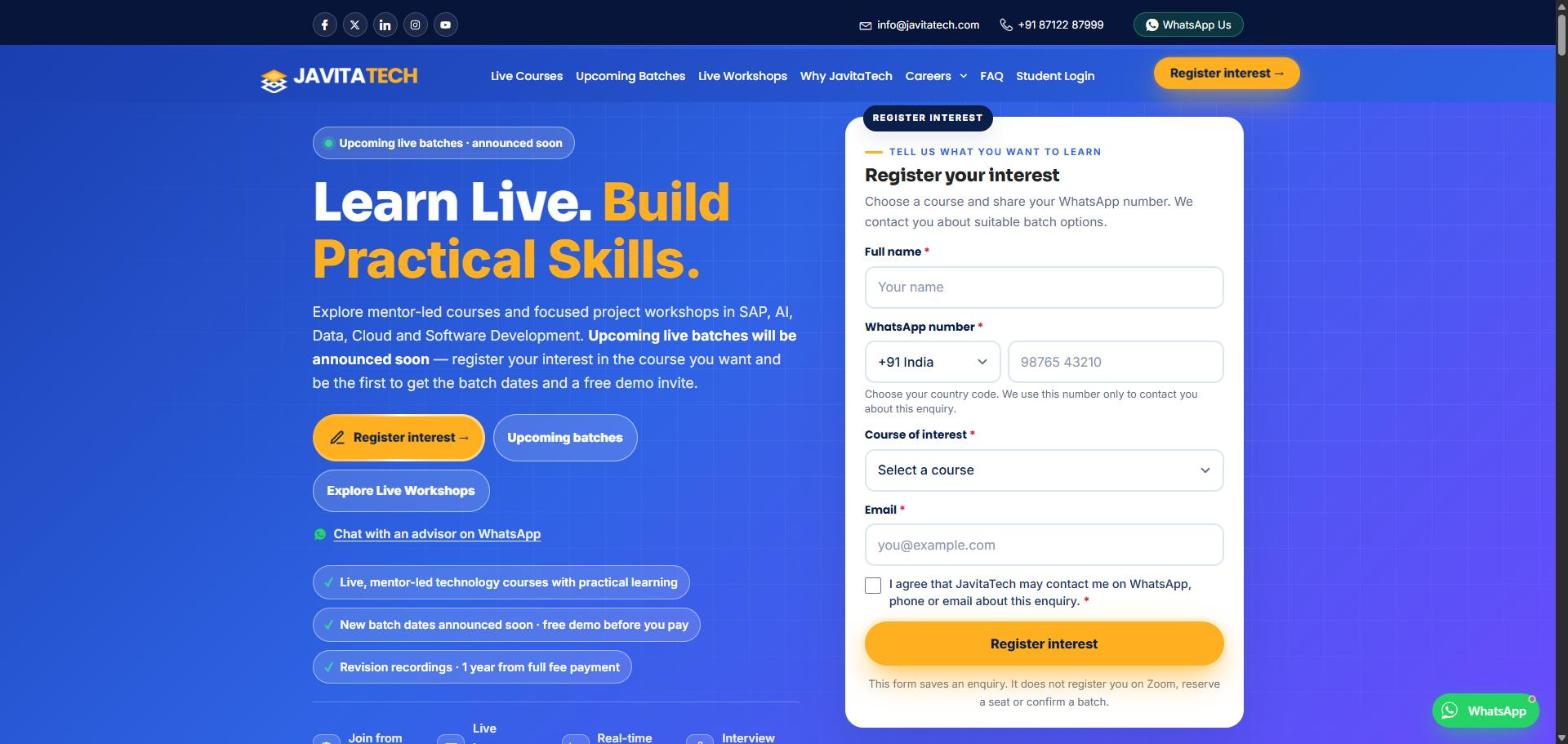JavitaTech website